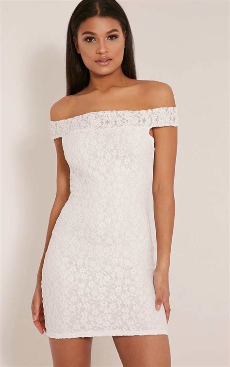 White Lace Bardot Bodycon Dress Fashion Trend 2020 Vogue Xxl Nike All Trendy Womens