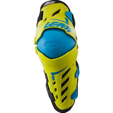 Leatt Dual Axis Knee And Shin Guard Lime Blue Leatt Protective Gear At