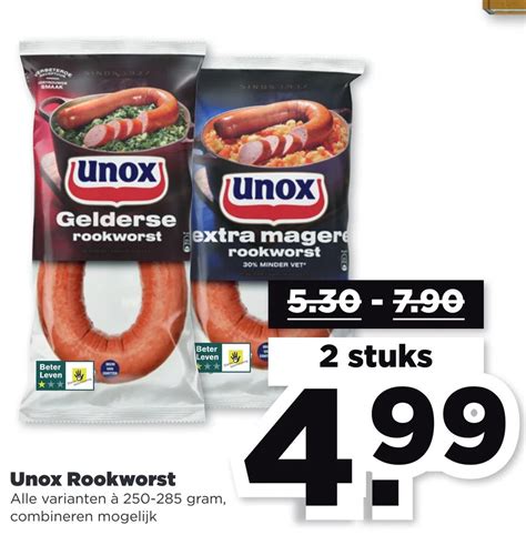 Unox Rookworst Aanbieding Bij Plus