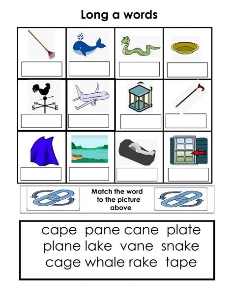 Long A Worksheet Cut And Paste With A And Ae Worksheets Library