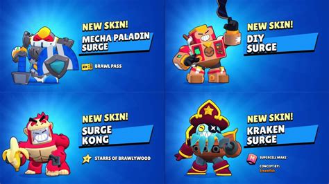 Tutte Le Skin Surge In Brawl Stars