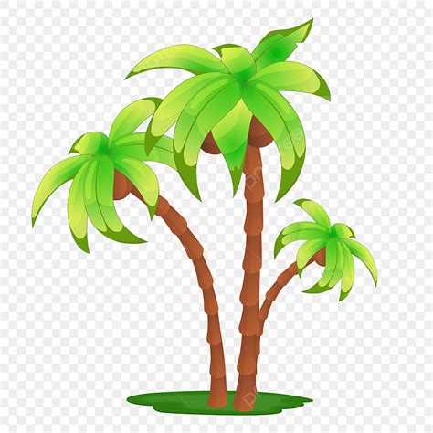 Coconut Palm Tree Clipart PNG Images, Vector Free Cartoon Coconut Tree ...