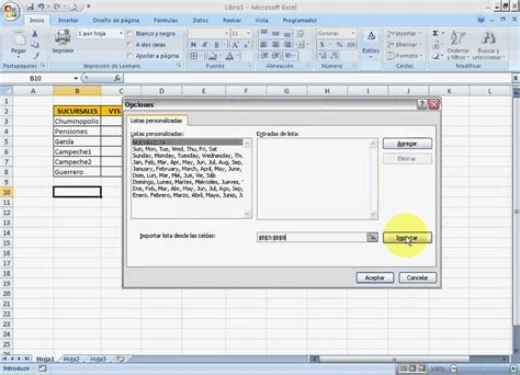 Listas Personalizadas Con Excel Youtube