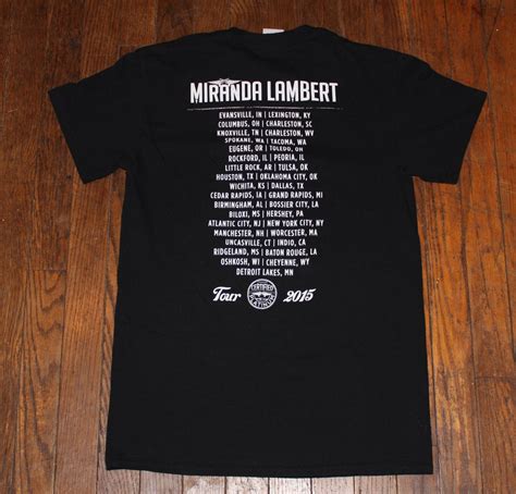 Miranda Lambert Original Concert T Shirt 2015 Certified Platinum Tour