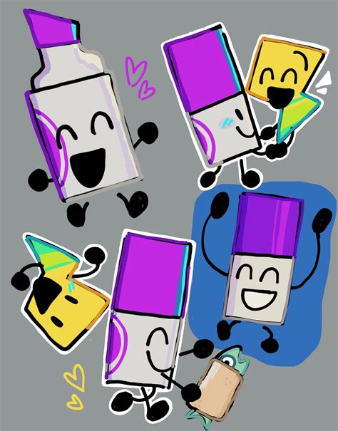 Marker Bfb Silly Pictures Paper Puppets Markers