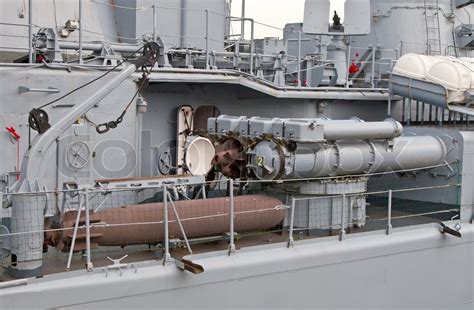 Torpedo Tubes On The Modern Battleship Stock Image Colourbox