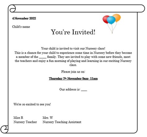 Welcome New Starters Invitation Visit For Parents Teaching Resources