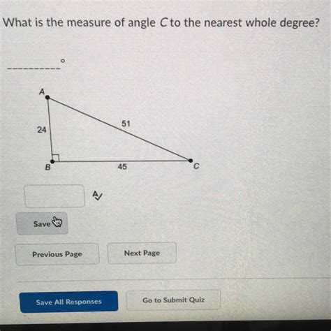 What Is The Measure Of Angle C To The Nearest Whole Degree Brainly