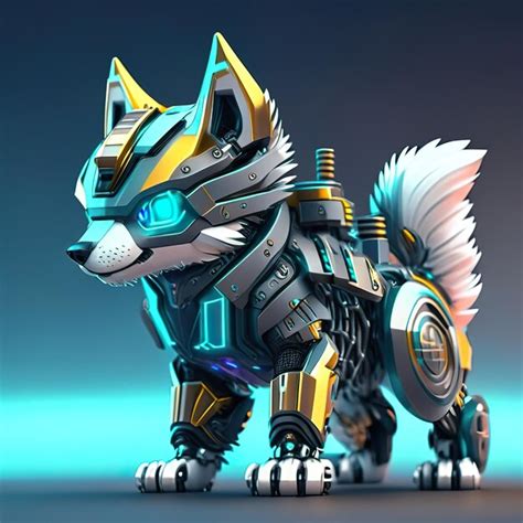 Premium Ai Image Robot Wolf With Exoskeleton And Armor Generative Ai