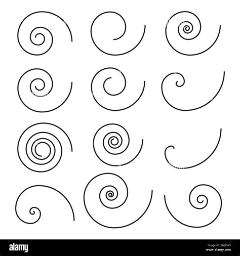 Set Of Simple Spiral Elements Vector Graphic Stock Vector Image Art