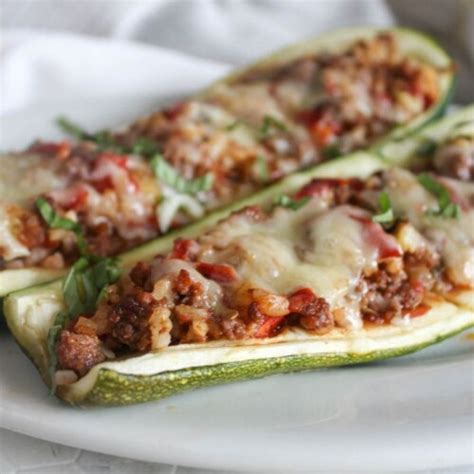 Stuffed Zucchini With Ground Beef And Rice Recipe Simple And Savory