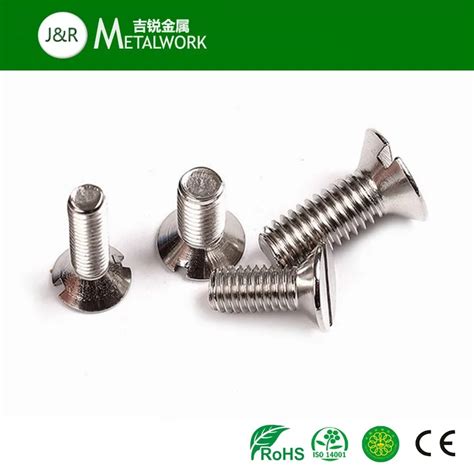 Ss304 Ss316 Slotted Flat Head Screws Slotted Csk Head Screw Din963