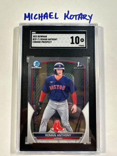 ROMAN ANTHONY 2023 BOWMAN CHROME SGC 10 Red Sox 1st Bcp 71 EBay