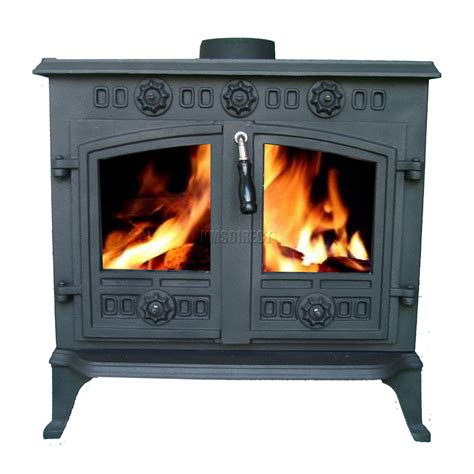 NEW Cast Iron Log Burner MultiFuel Wood Burning 12 Kw Stove WoodBurner