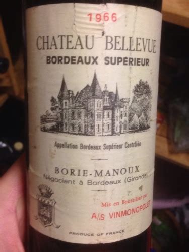 Borie Manoux Château Belleuve Bordeaux Supérieur Vivino US