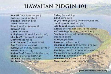 Hawaiian Pidgin Slang Hawaiian Phrases Hawaiian Quotes Maui Vacation