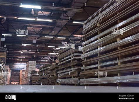 Timber Flooring Factory Pile Of Cut Wood In Factory Storage Warehouse