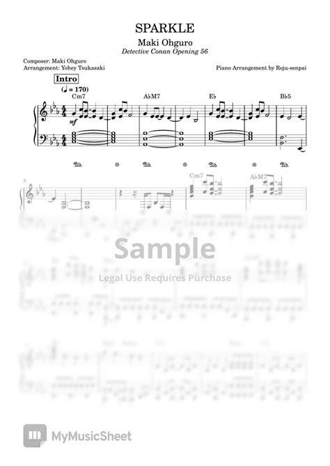 Maki Ohguro Sparkle Piano Sheet Music With Midi And Mscz Sheets By Roju Senpai