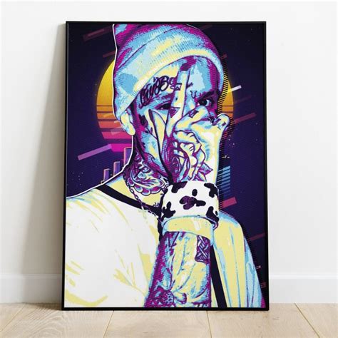 Lil Peep Poster Print Rapper Lil Peep Fan Art Etsy Seller Lil Peep