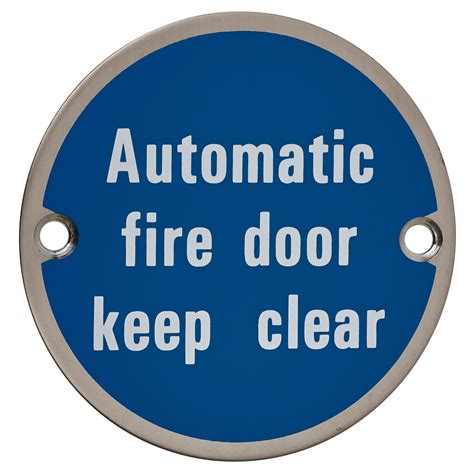 Fire Door Keep Locked Shut 75mm Door Sign Disc Satin Stainless Steel