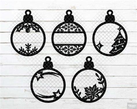 Christmas Baubles SVG Personalized Ornaments Laser Cut Template Cut