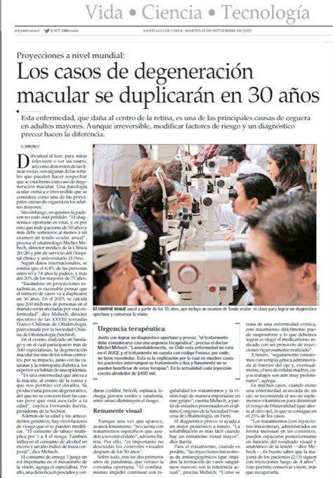 Los casos de degeneración macular se duplicarán en 30 años Dr Michel