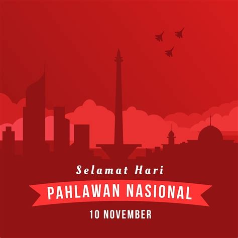 Premium Vector Selamat Hari Pahlawan Nasional November Background