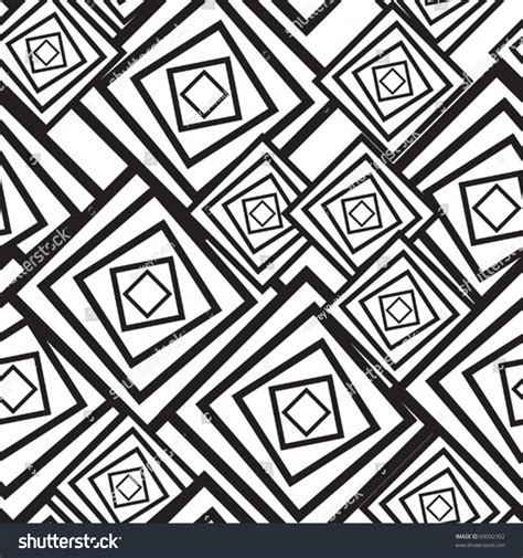 Blackandwhite Abstract Background Squares Seamless Pattern Stock Vector