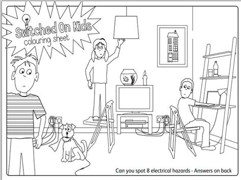 Print Electrical Safety Coloring Page Free Printable Coloring Pages