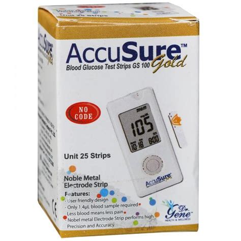 Buy Accusure Gold Blood Glucose Test Strip Gs Pack Of Online At