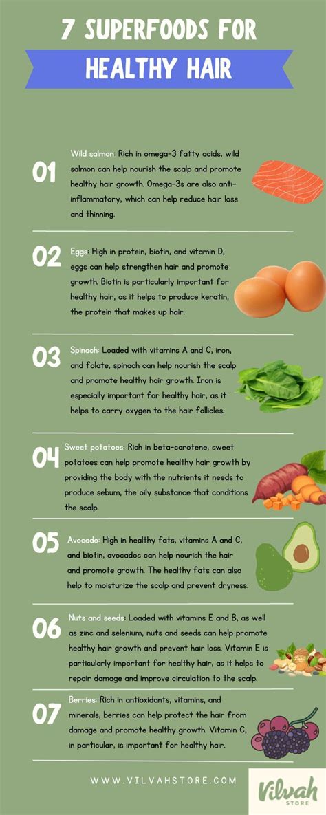 7 Superfoods For Healthy Hair Vilvah Store Healthy Hair Food Foods Promote Hair Growth