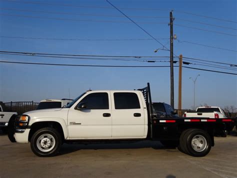 2003 Gmc Sierra 3500 V8 6 6l Duramax 2wd Crew Cab Custom Flat Bed Dually Leather 1gtjc33163f141111