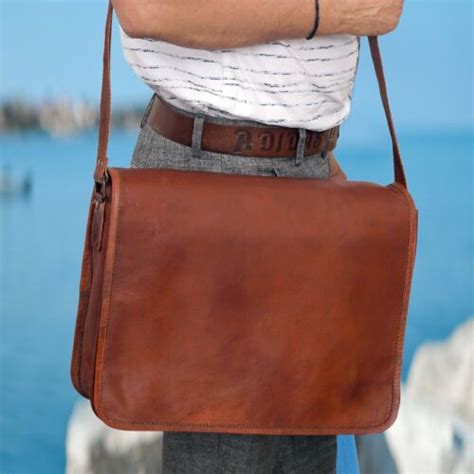 Handmade Men S Genuine Leather Vintage Laptop Messenger Briefcase Bag