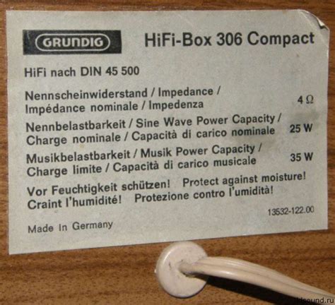 Grundig Box 306 Compact Ldsound Info