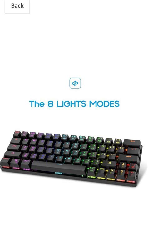 DIERYA Mechanical Gaming Keyboard 60% True RGB Backlit Bluetooth 4.0 ...