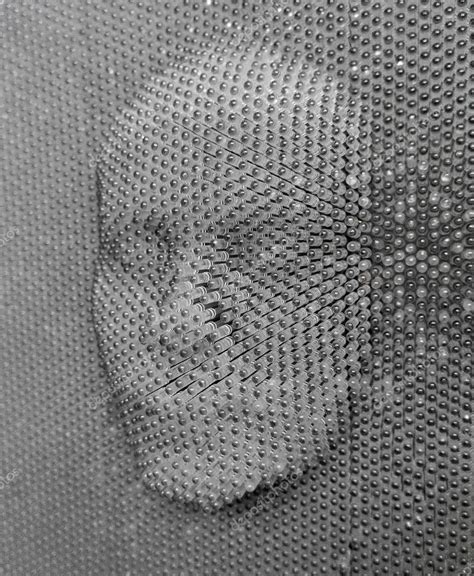 Human Face Made From Pin Board Toy ⬇ Stock Photo Image By © Gilmanshin