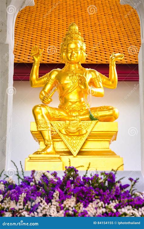 Statue Of Hindu God Brahma In Thailand Stock Image Image Of Landmark