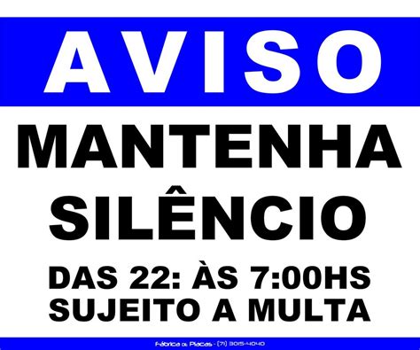 PLACA AVISO MANTENHA SILÊNCIO 30X20CM AZ Fábrica de Placas