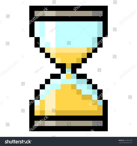 Stock Photo Hourglass In Big Pixels Sand Glass Pixel Art