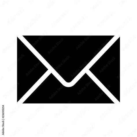 Vector Black And White Envelope Icon Simple Envelope Icon Image For Print Web Isolated On