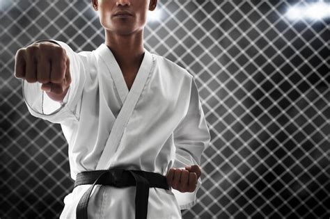 Premium Photo | Karate martial arts fighter training