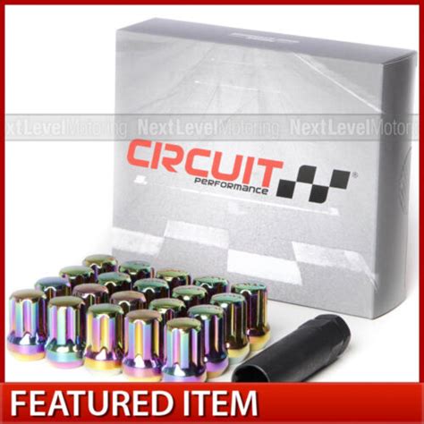 Circuit Neo Chrome Steel 7 Spline Short Lug Nuts 14x1 5 20pc Fits Honda