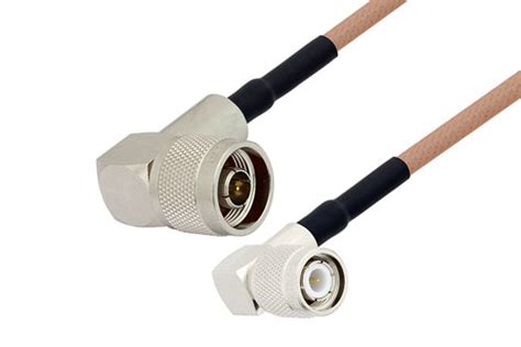 N Male Right Angle To TNC Male Right Angle Cable 6 Inch Length Using