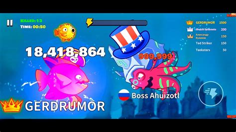 Eat Fish IO 18 5 MILLION Points FLAME ANGEL BOSS Kraken Fish Game