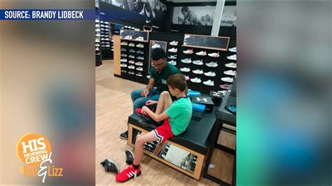 Dicks Sporting Goods Employee Teaches Kid How To Tie His Shoelaces In