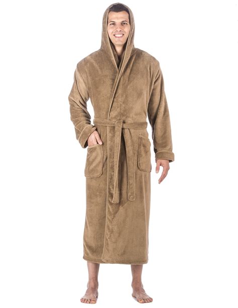 Noble Mount Mens Coral Fleece Hooded Spabath Robe