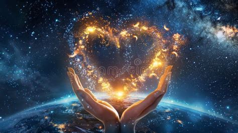 Cosmic Embrace Of Spiritual Healing And Universal Love Stock Image