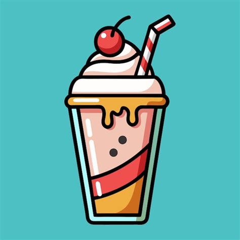 Premium Vector Milkshake Cartoon Style Vector Illustration