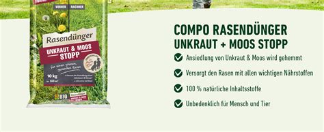 COMPO BIO Rasendünger Unkraut Moos Stopp Rasendünger und Unkraut