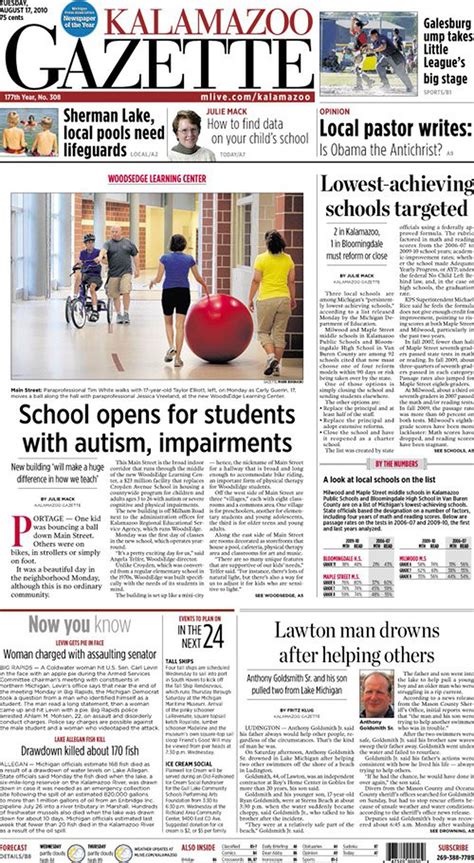 Gazette newspaper highlights: School opens for students with autism, impairments - mlive.com